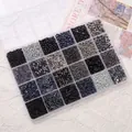 24-grid jewelry making kit with various beads and findings in a storage organizer - Black Series