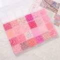 24-grid DIY jewelry bead set in assorted pink tones with transparent storage box - Pink Series
