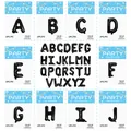 Black 16-inch letter foil balloons A-Z for birthday party decor in retail packaging - 16-inch Us Version Black With Lettering And A "w" Design [with Back Card]