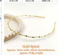 Serre-tête en métal doré en forme de spirale pour hommes et femmes, accessoire de 3 mm - 13# Spirale Dorée