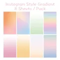 8 pack gradient macaron color waterproof stickers for phone case and journal DIY - Ins Gradient