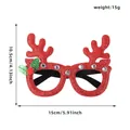 Sparkly red glitter reindeer Christmas glasses frame with holly leaf for kids party decor - One Size / Red Antlers Style