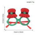 Christmas party glasses with green glitter frames and red mini top hat decorations - Red Hat Green Frame