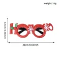 Red glitter Christmas glasses with HO HO HO letter frames and snowflake holiday details - Red HOHO