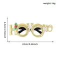 Christmas party glasses with gold glitter HO HO HO frame and holly leaf details - Golden HOHO