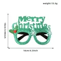 Green glitter Christmas glasses frame with Merry Christmas text and size labels - Green Merry Christmas