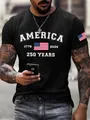 Detail des amerikanischen 250. Jubiläumsdrucks auf einem schwarzen Herren-T-Shirt - S / Schwarz (XSOMDT01-0319-01)