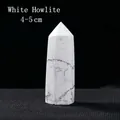 Polished White Turquoise crystal hexagonal wand point with grey veining, 4-5cm height - Howlite / 4-5cm