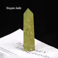 Hand-polished Xiuyan Jade crystal point with semi-transparent yellow-green natural stone texture - Xiu Jade / 4-5cm