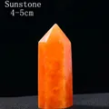Polished hexagonal sunstone crystal tower in bright orange finish, 4-5cm height - Sunstone / 4-5cm