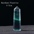 Polished colorful fluorite crystal hexagonal pillar in green and purple, size 4-5cm - Rainbow Fluorite / 4-5cm
