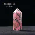 Polished pink Rhodonite crystal hexagonal pillar single point wand, size 4-5cm - Rhodonite / 4-5cm
