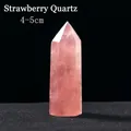 Polished strawberry quartz hexagonal crystal point prism, natural stone 4-5cm - Strawberry Quartz / 4-5cm