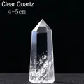 Polished natural clear quartz crystal hexagonal prism variant in 4-5cm height - White Crystal / 4-5cm