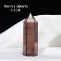 Smokey quartz hexagonal crystal wand point, natural 5-6cm polished gemstone pillar - Smoky Quartz / 5-6cm