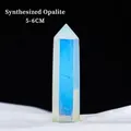 Synthetic Opal crystal point wand 5-6cm in pale blue translucent finish for healing - Synthetic Opal / 5-6cm