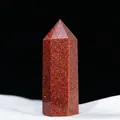Deep orange goldstone crystal wand point with metallic glitter finish, size 5-6CM - Red Goldstone / 5-6cm