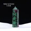 Ruby in Zoisite hexagonal crystal column, polished healing stone point, size 5-6cm - Ruby Zoisite / 5-6cm