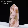 Natural cherry blossom agate crystal point wand with pink floral patterns, size 5-6cm - Cherry Blossom Agate / 5-6cm