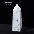 Polished White Howlite hexagonal crystal point column with natural gray veining, 6-7cm - Howlite / 6-7cm