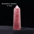 Single point Strawberry Quartz crystal hexagonal pillar healing stone wand 6-7cm - Strawberry Quartz / 6-7cm