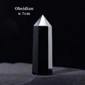 Polished black obsidian hexagonal crystal point wand, height 6-7cm, home decor - Obsidian / 6-7cm