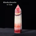 Polished Rhodochrosite crystal hexagonal tower with natural textures, size 6-7cm - Rhodonite / 6-7cm