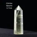 Polished natural citrine crystal hexagonal prism wand height 6-7cm on black background - Citrine (6-7cm)