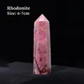 Polished Rhodonite crystal hexagonal prism tower with natural black veins, 6-7cm height - Rhodonite (6-7cm)