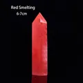 Vibrant red smelted stone hexagonal crystal wand prism measuring 6-7cm in height - Red Smelted Stone (6-7cm)