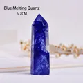 Deep blue smelt quartz hexagonal crystal point wand in 6-7cm size variant - Blue Smelt Crystal (6-7cm)
