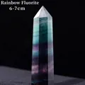 Polished 6-7cm colorful fluorite hexagonal crystal wand with natural purple green stripes - Colorful Fluorite (6-7cm)