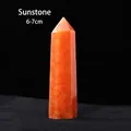 Polished 6-7CM orange sunstone hexagonal crystal prism point healing stone wand - Sunstone (6-7cm)