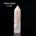 Polished cherry blossom agate hexagonal crystal wand tower in pink and white, 6-7cm - Cherry Blossom Agate (6-7cm)