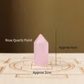 Polished rose quartz crystal point on wooden base, size 4cm height and 2cm width - Rose Quartz Pillar / 3.5cm