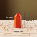Polished natural Red Jasper hexagonal crystal point prism, height 4cm, width 2cm - Red Jasper Pillar / 3.5cm