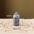 Polished natural blue Sodalite crystal hexagonal wand tower, height 4cm width 2cm - Sodalite Pillar / 3.5cm