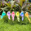 Set of 6 realistic colorful feather foam birds for garden and patio decor ornaments - Multicolor