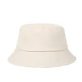 Close-up of off-white cotton bucket hat brim with reinforced parallel stitching lines - One Size / Off White