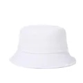 Detailed view of stitching on white cotton bucket hat brim with clean minimalist design - One Size / White
