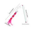 Hengelspeeltje voor katten met roze veren, pluche ballen en belletje aan de stok - Rode Bontbal Stijl (Willekeurige Staafkleur)