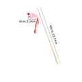 Pink striped plush mouse teaser wand with wooden handle and metal bell for cats - Wooden Rod Striped Mouse