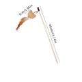 Cat wand toy with wooden stick, linen heart shape and feather pendant for pets - Wooden Rod Linen Heart Feather