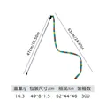 Interactive cat wand toy with rainbow striped fabric streamer and durable clear stick - Green Yellow Blue Orange Rainbow Ribbon Style