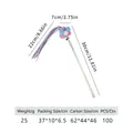 Pink and blue flower cat wand with colorful long tassels and a jingling bell toy - Blue Candy Tassel (B39408)