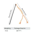Colorful cotton rope cat wand toy with 42cm black plastic rod and 46cm braided cord - Gradient Orange Double Cotton Rope Style