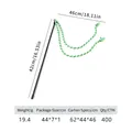 Cat teaser wand toy with flexible black rod and green braided rope featuring tassels - Gradient Green Double Cotton Rope Style