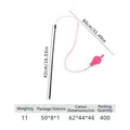 Pink snake teaser wand for cats with 42cm black rod and 80cm elastic bungee rope - Pink Sequined Small Snake