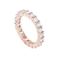 Eternity ring in rose gold finish featuring 3mm round moissanite stones in a pavé setting - US Size 5 / Zirconia Gold