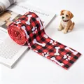 Red and black buffalo plaid ribbon with white bone and paw prints for pet gift DIY decor - Red and Black Plaid Dog Paw Ribbon